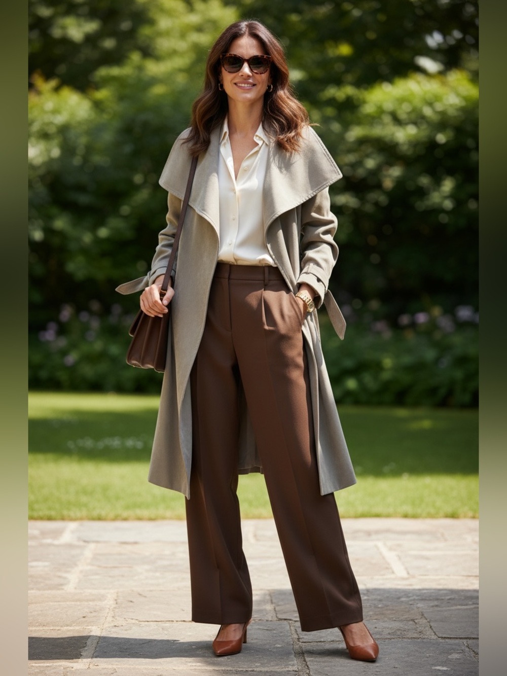 Club Monaco XS Taupe Lyocell Waterfall Trench Coat Belted Jacket Quiet Luxury